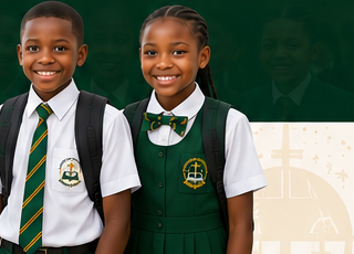 Nigerian primary school pupils standing together